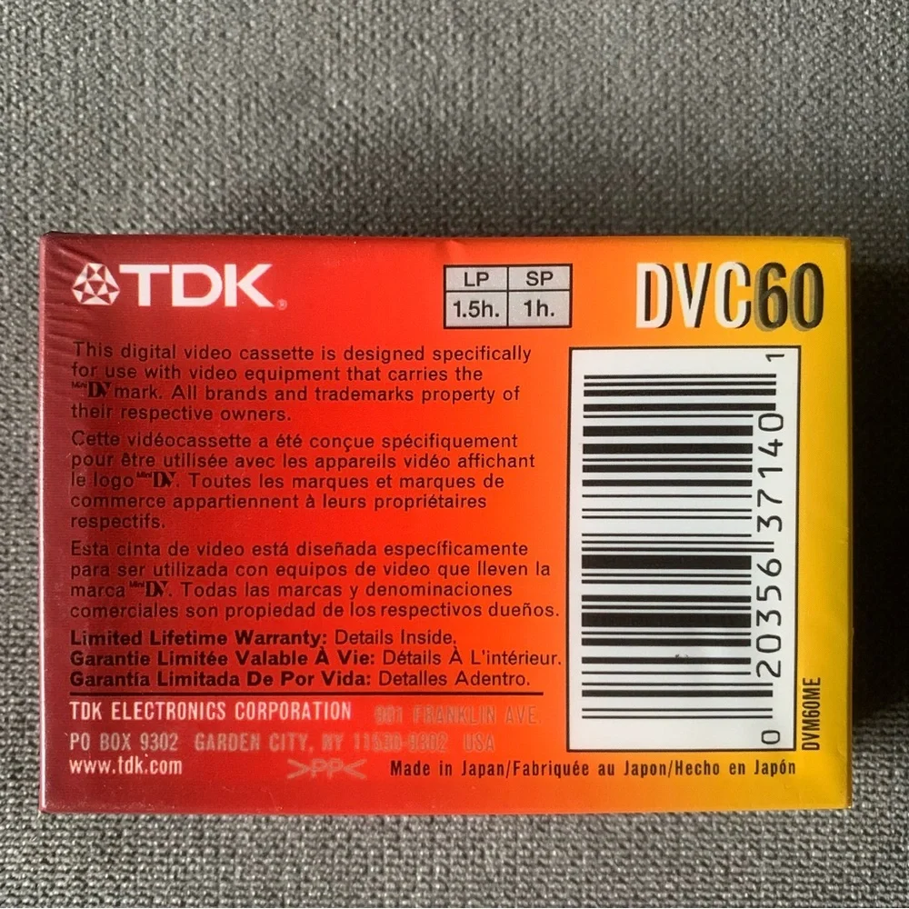 TDK superior grade DVC 60 mini DV digital video cassette